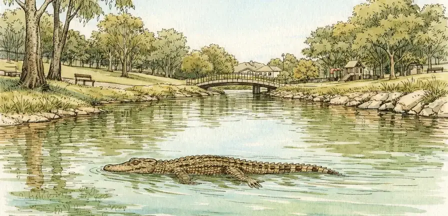 Crocodile Found in Australian Creek 1,200 Miles from Natural Habitat