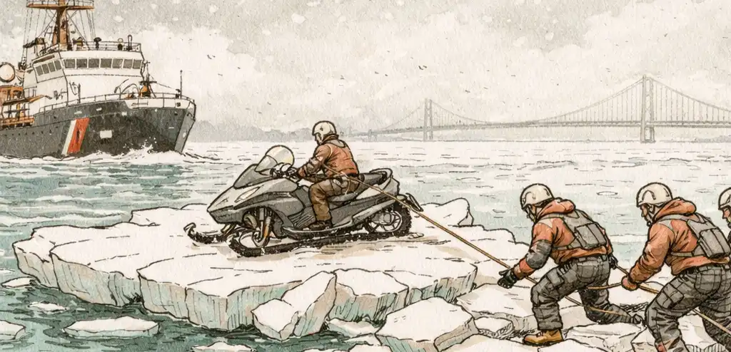 Coast Guard Rescues Snowmobiler Near Mackinac Island