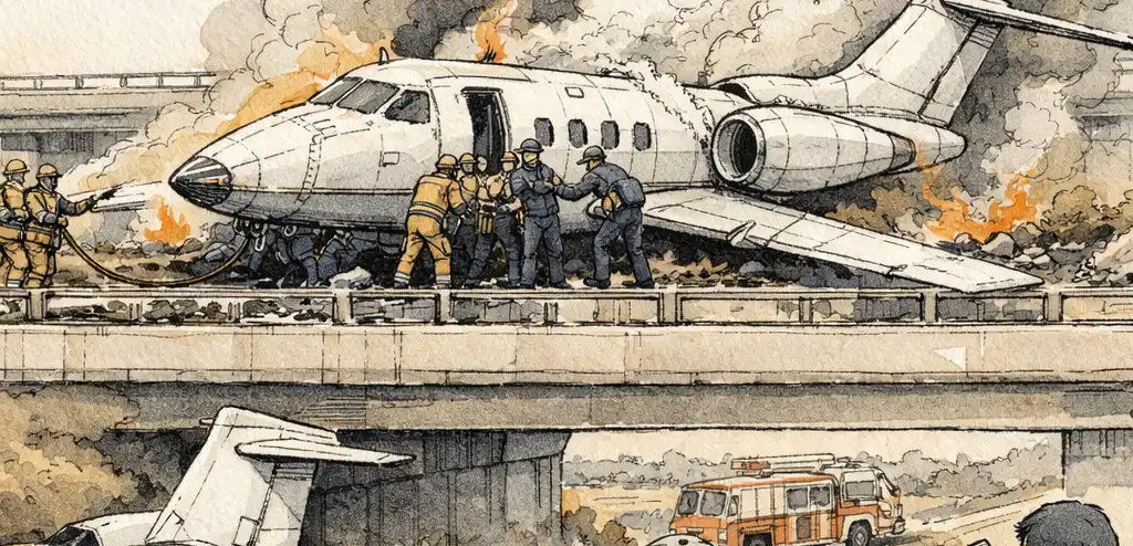 1 Dead in Laredo Jet Crash; Dramatic Highway Rescue