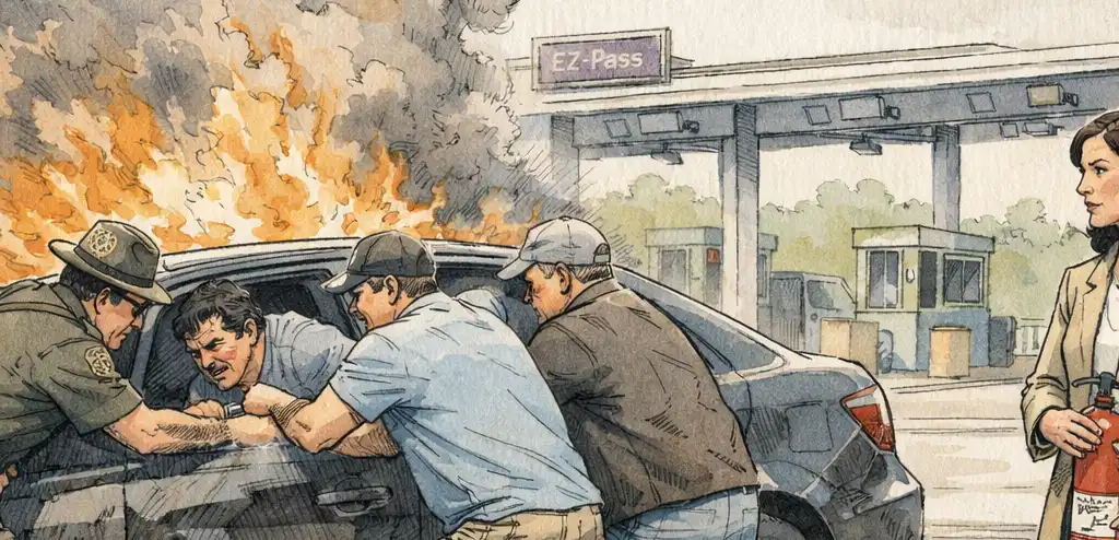 Actor Eugene Mirman Rescued From Fiery Crash