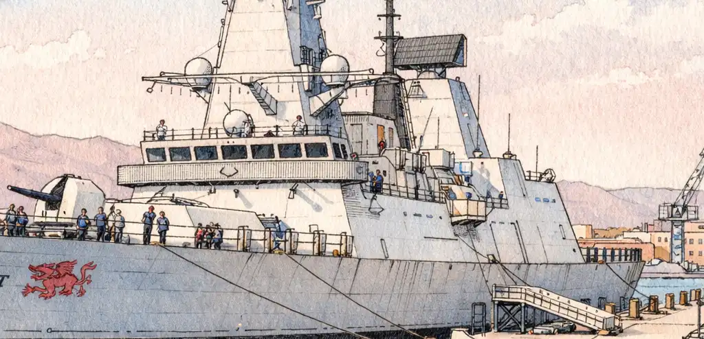 HMS Dragon Docks in Mediterranean for Maintenance