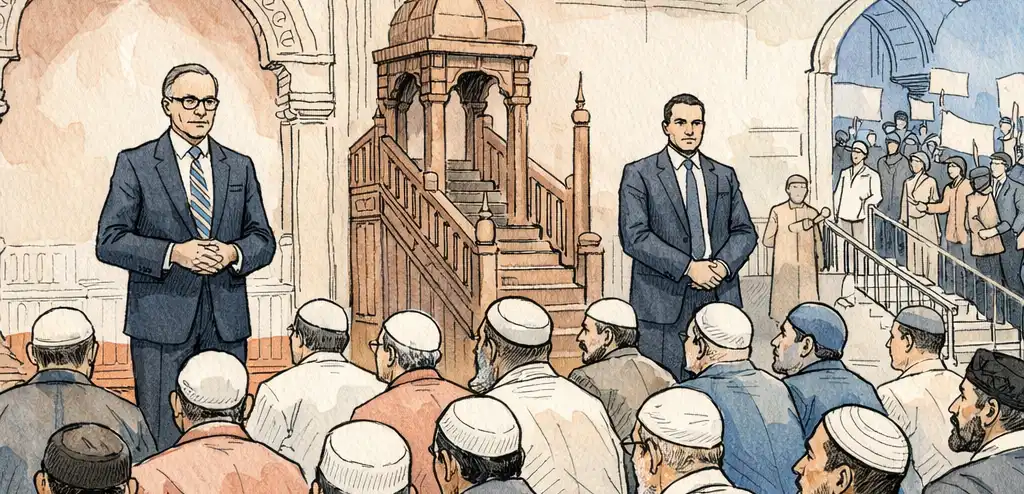 Albanese Heckled at Sydney Mosque Over Gaza Stance