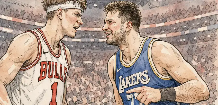 Buzelis, Dončić Clash in Lakers' Win Over Bulls