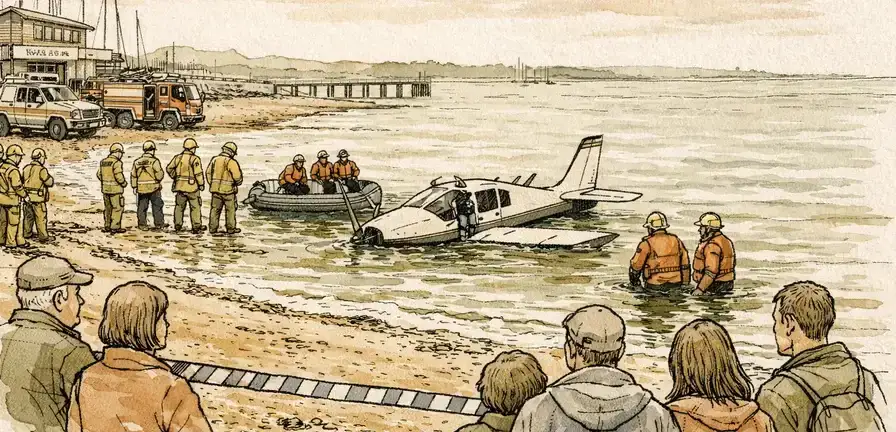 Pilot Survives Light Aircraft Crash into Sea Near Gosport