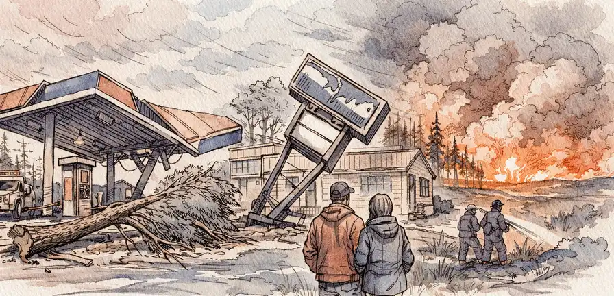 Fuertes vientos causan apagones y daños en EEUU