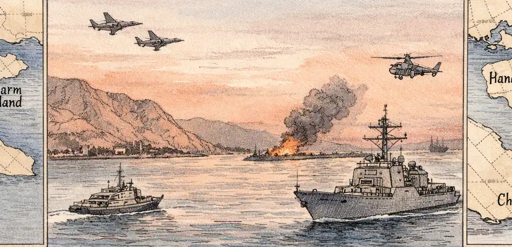 US Strikes Iranian Targets After Strait of Hormuz Attacks