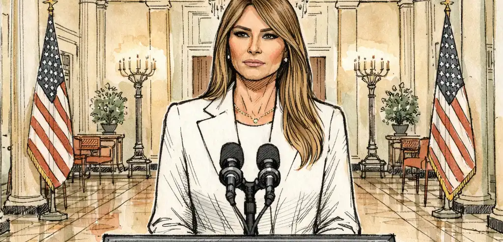Melania Trump Denies Epstein Ties in White House Address
