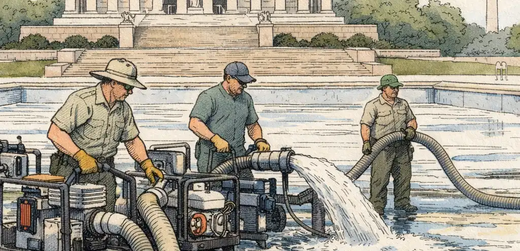 Crews Drain Lincoln Pool Again Amid Trump Revamp Issues