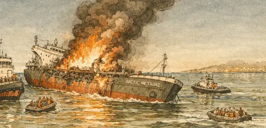 Russian LNG Tanker Sinks After Explosion Off Libyan Coast