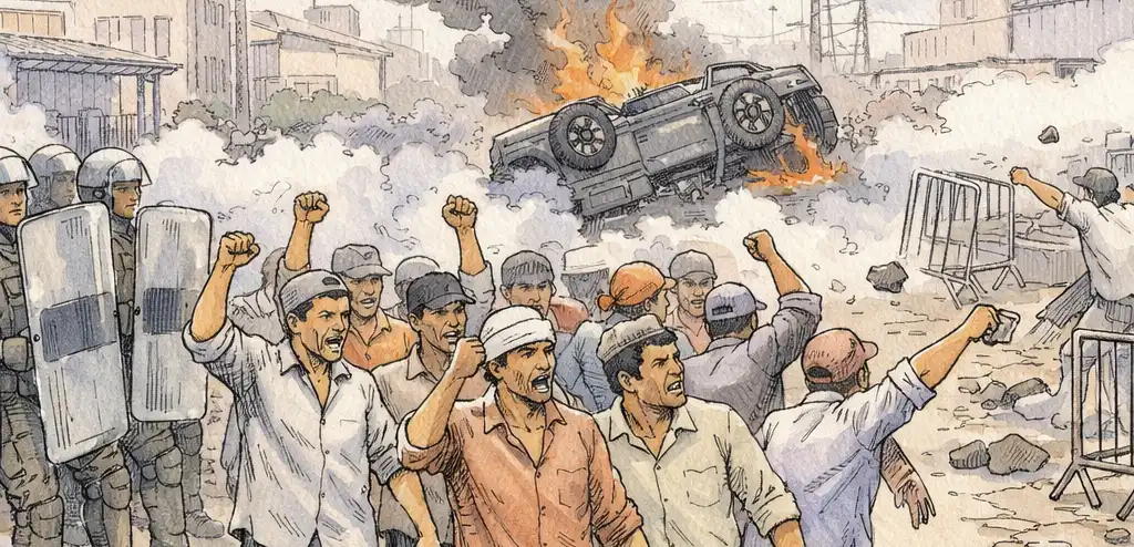 Police Use Tear Gas on Noida Workers Protesting Wages