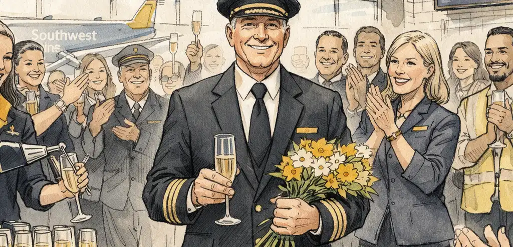 Southwest Honors Retiring Spirit Pilot After Airline Collapse
