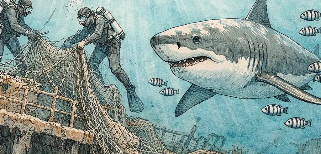 Great White Shark Filmed in Mediterranean