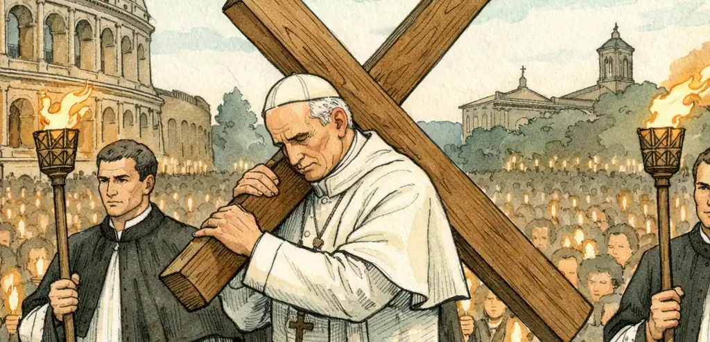 Pope Leo Carries Cross for All Stations of Good Friday Procession