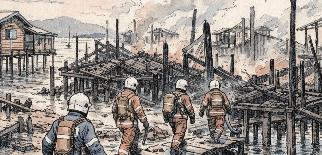 Fire Destroys Homes in Sabah