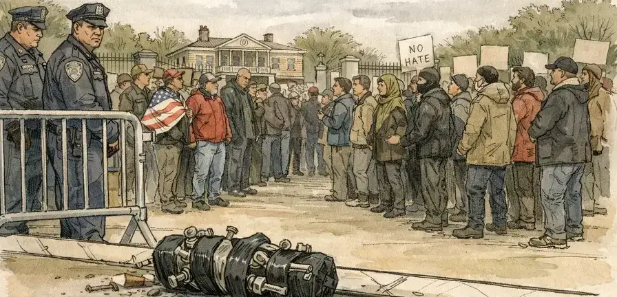 Police Investigate After Device Thrown at Anti-Islam Protest in New York City