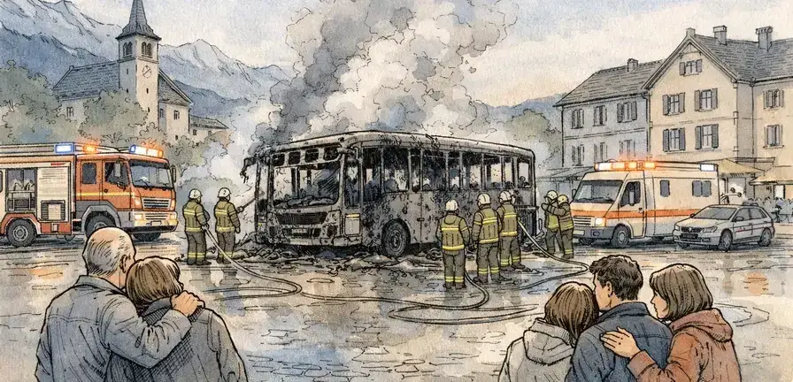Six Killed in Swiss Bus Fire Caused by Self-Immolation