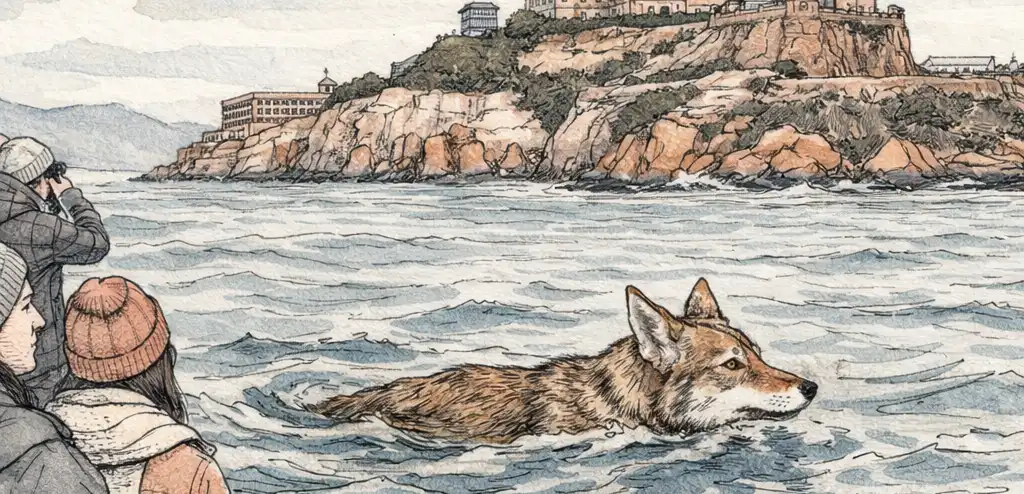 DNA Reveals Coyote's Epic Swim to Alcatraz Originated From Angel Island