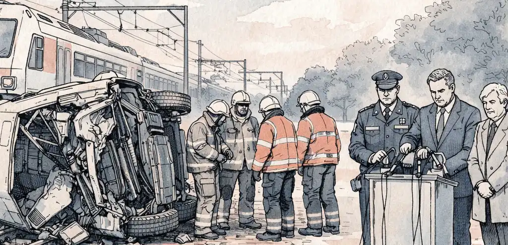 Train Collides with Minibus in Belgium