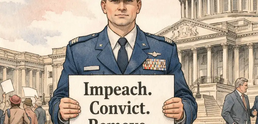 Air Force Major Charged for Calling to Impeach Trump