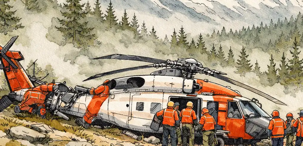 Coast Guard Helicopter Crashes in Alaska
