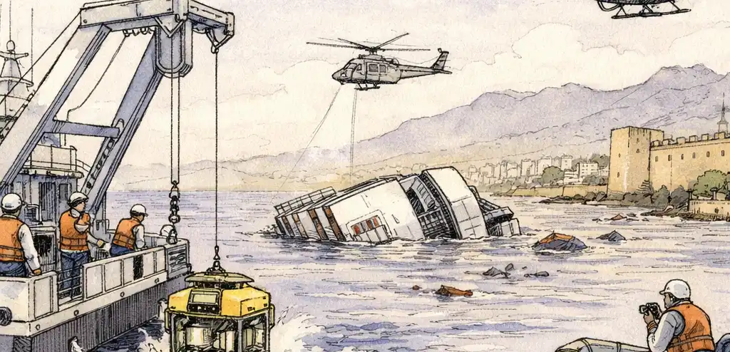 Submersible Joins Search for 20 Missing After Cyprus Ferry Disaster
