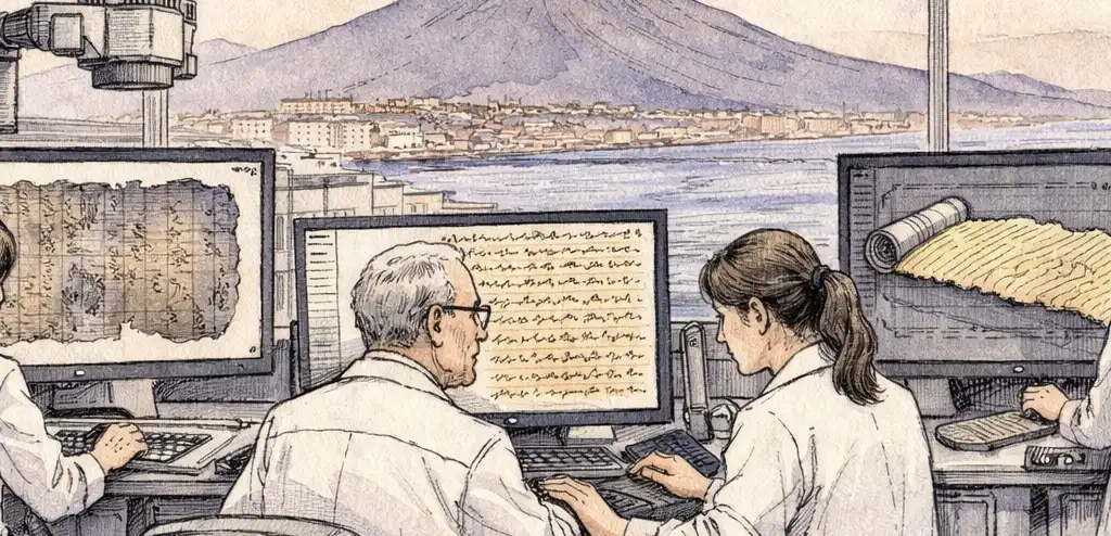 AI Deciphers Ancient Scrolls Burned by Vesuvius