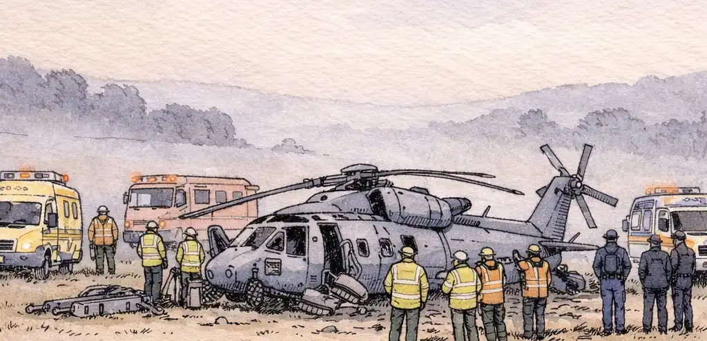 Royal Navy Helicopter Crashes in Devon