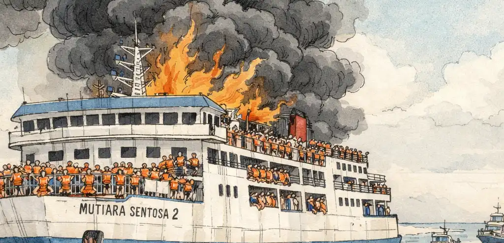 Indonesian Ferry Fire Leaves Five Dead