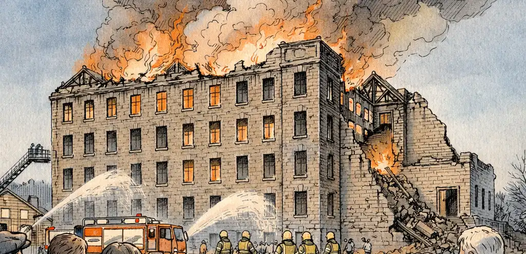 Arson Suspect in Custody After Historic Mill Fire