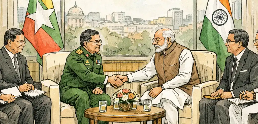 Modi Meets Myanmar Junta Chief Amid Strategic Talks