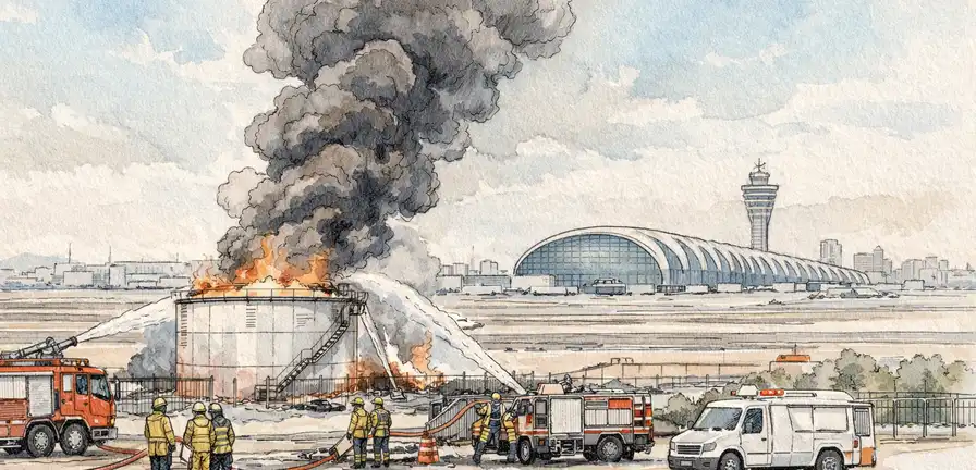 Dubai Airport Fire Forces Flight Suspension Amid Iran Drone Strikes